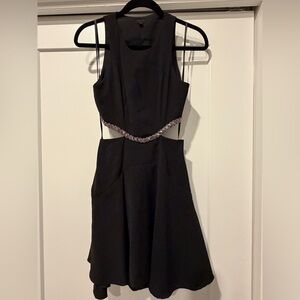 NBD REVOLVE Black Mini Dress with Beaded Waist Cutouts